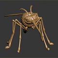 Golden Mosquito Sculpture With Detailed Metallic Design And Artistic Features