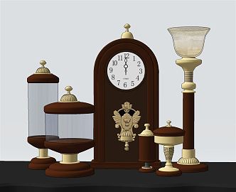 European-style floor clock classical floor clock pendulum clock ornaments 3d model