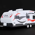 Eagle Travel Trailer With White Exterior Red Gray Graphics And Windows 3d model