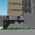 Contemporary Residential Landscape Design With Lush Green Lawns Geometric Pathways And Urban Surroundings