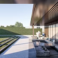 Modern Gallery Shelf Simple Landscape Gallery Pavilion 3d model
