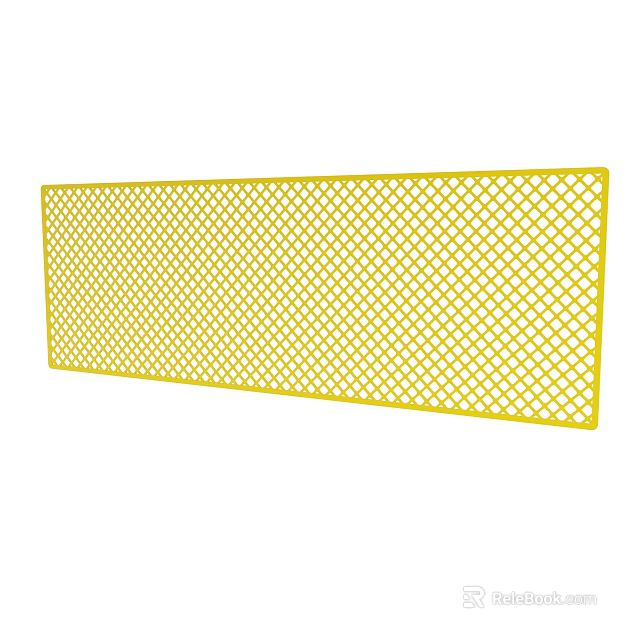 Yellow Rectangular Grid Pattern Decorative Mesh Panel For Home Decor 3d model