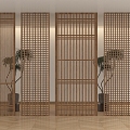 Chinese-style Screen Partition Wooden Lattice Partition Hollow Partition 3d model