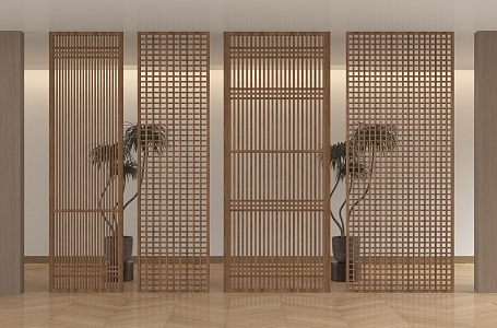 Chinese-style Screen Partition Wooden Lattice Partition Hollow Partition 3d model