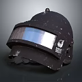 Damaged Black Helmet With Transparent Visor And Scratched Worn Surface 3d model