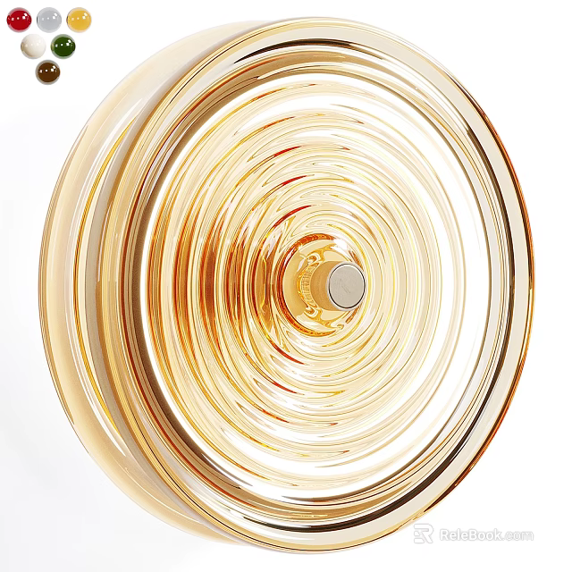 Elegant Gold Glass Wall Light With Spiral Circular Design For Interior Decor 3d model 