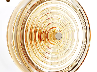 Elegant Gold Glass Wall Light With Spiral Circular Design For Interior Decor 3d model