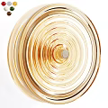 Elegant Gold Glass Wall Light With Spiral Circular Design For Interior Decor
