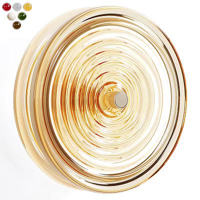 Elegant Gold Glass Wall Light With Spiral Circular Design For Interior Decor 3d model