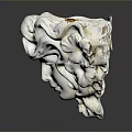 White Heart Shaped Sculptural Vase With Carved Face And Curly Hair Design