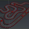 Curved Road Infrastructure With Winding Paths And Maze Like Network Design 3d model