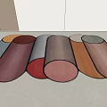 Stylish Cylindrical Shaped Rugs With Various Colors For Indoor Wooden Floor Decoration
