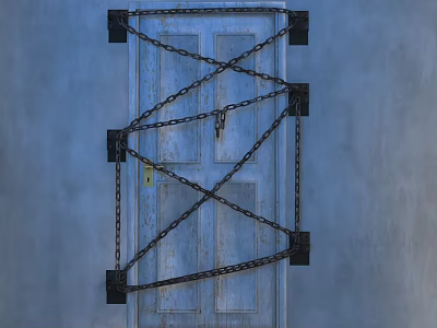 Fantasy Style Haunted House Your House Chain Lock Door Horror Style 3d model