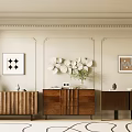 Middle-style decorative cabinet 3d model