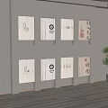 Wall Mounted Fabric Signs With Chinese Characters For Public Restroom And Kitchen