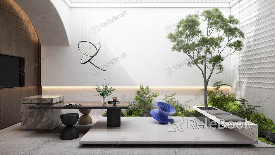 Modern Courtyard Villa Patio Courtyard View model