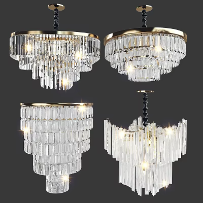 Light Luxury Crystal Chandelier 3d model