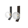 Modern Wall Lamps With Spherical Glass Shade And Black Metal Bracket