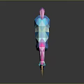 Colorful Low Poly Unicorn With Blue Pink Purple Body And Yellow Horn On Black Background