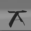 Modern Black Stool With Crossed Legs And Curved Seat Design