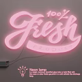 Neon luminous characters 3d model
