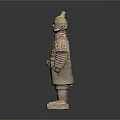 Ancient Terracotta Warrior Sculpture With Detailed Armor And Traditional Carving Craftsmanship