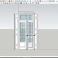 White Double Glass Pane Doors With Shutter Details For Home Entrance