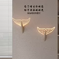 Whale Tail Design Wall Sconce with Warm Light for Home Interior Decor and Blinds 3d model