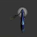 Fantasy Glowing Sword With Blue Luminous Blade And Transparent Orb
