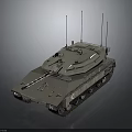 Modern Main Battle Tank With Armored Turret Cannon Tracks And Antennas