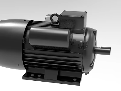 High Performance Industrial Electric Motor With Sturdy Base And Enclosed Housing 3d model