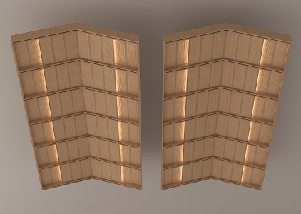 New Chinese-style Solid Wood Ceiling Wooden Ceiling Special-shaped Ceiling Grille Ceiling 3d model