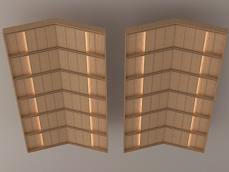 New Chinese-style Solid Wood Ceiling Wooden Ceiling Special-shaped Ceiling Grille Ceiling 3d model