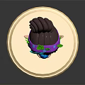 Adorable Forest Elf With Leaf Headpiece In Purple Green Outfit Holding Blue Orb On Base