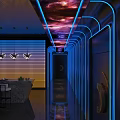 KTV Entertainment Venue With Electro Dance Stage LED Screen Neon Lights And Private Karaoke Rooms