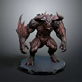 Mythical Demon Character 3D Model With Horns Wings And Muscular Build