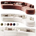Curved Sectional Sofa With Plush Velvet Upholstery Multiple Color Options And Cozy Cushions