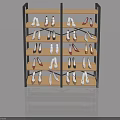Hinged Door Shoe Cabinet With Multiple Shelves And Various Shoes Storage Design