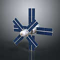 Detailed Space Station Model with Cross Shaped Solar Panels and Central Module