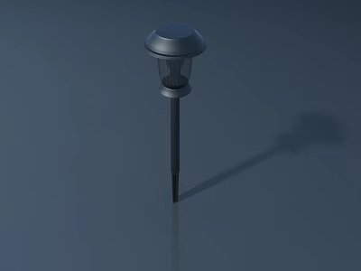 Modern Outdoor Garden Light With Spike Design And Round Metal Shade 3d model