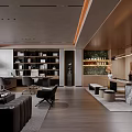 Modern Luxury Executive Office With Spacious Lounge Area And Large City View Windows