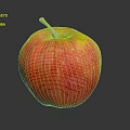 Fresh Ripe Red and Yellow Apple on Black Background with Reflection