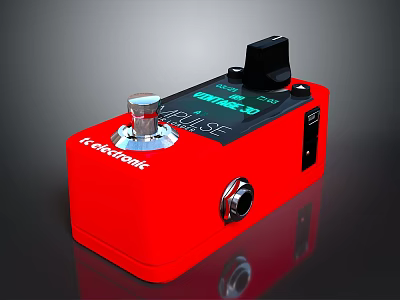 TC Electronic Red Guitar Effect Pedal with Knob Footswitch and Connection Jacks 3d model