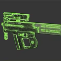 Futuristic Tactical Handgun with Black Metal Body Textured Grip Top Mounted Sight and Magazine