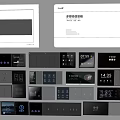 Intelligent conjoined switch socket visual function control panel strong current weak current meter box intelligent voice display screen 3d model