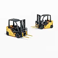 Two Yellow Industrial Forklifts For Material Handling 3d model