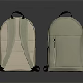Light Beige Leather Backpacks With Front Zip Pocket And Mesh Back Panel Design 3d model