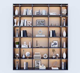 Decorative bookcase jewelry combination 3d model