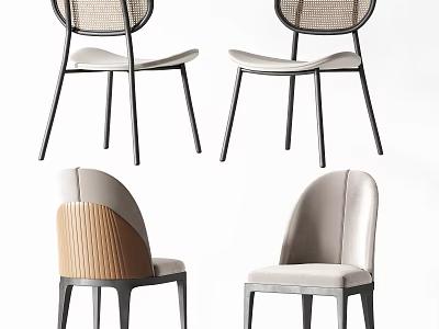 Modern Contemporary Leisure Chair Design With Woven Back Padded Seat And Metal Legs 3d model