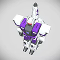 Sci Fi Robot Character With Purple And White Color Jet Wings Action Design